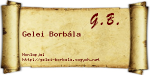 Gelei Borbála névjegykártya